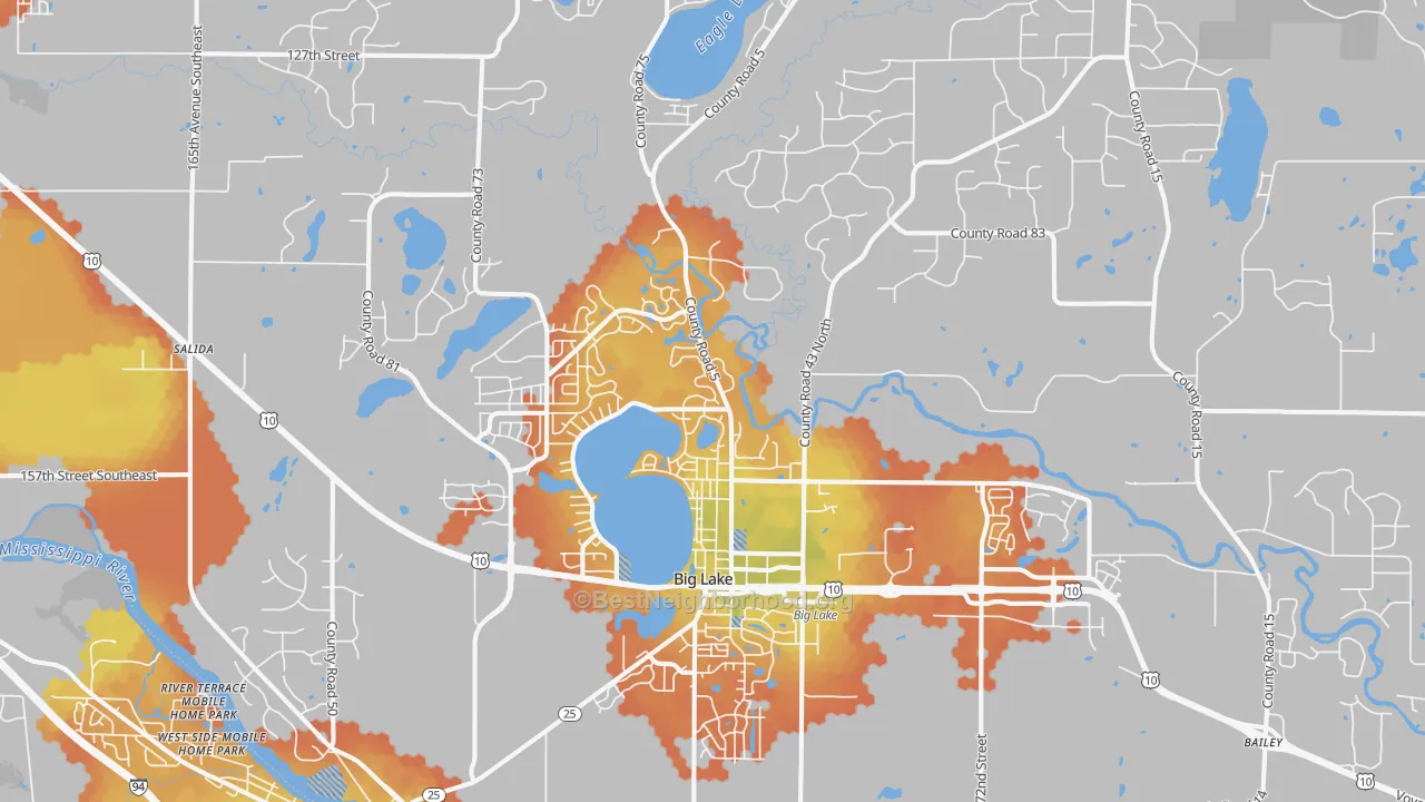 Bike Grade map of Big Lake, MN