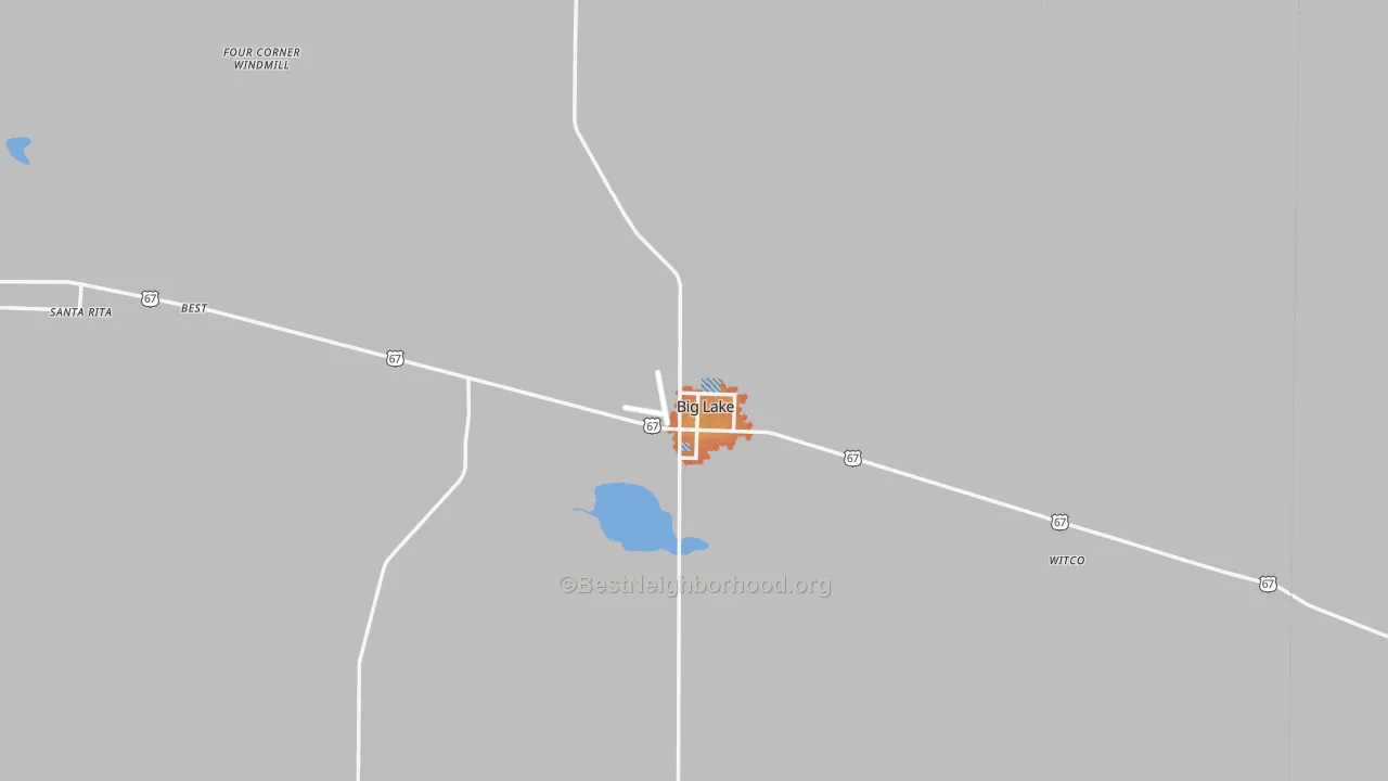 Bike Grade map of Big Lake, TX