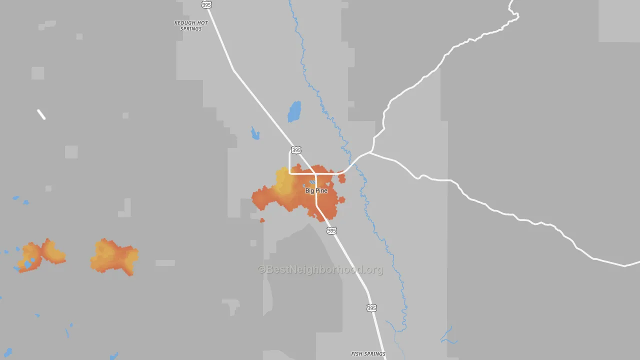 Bike Grade map of Big Pine, CA
