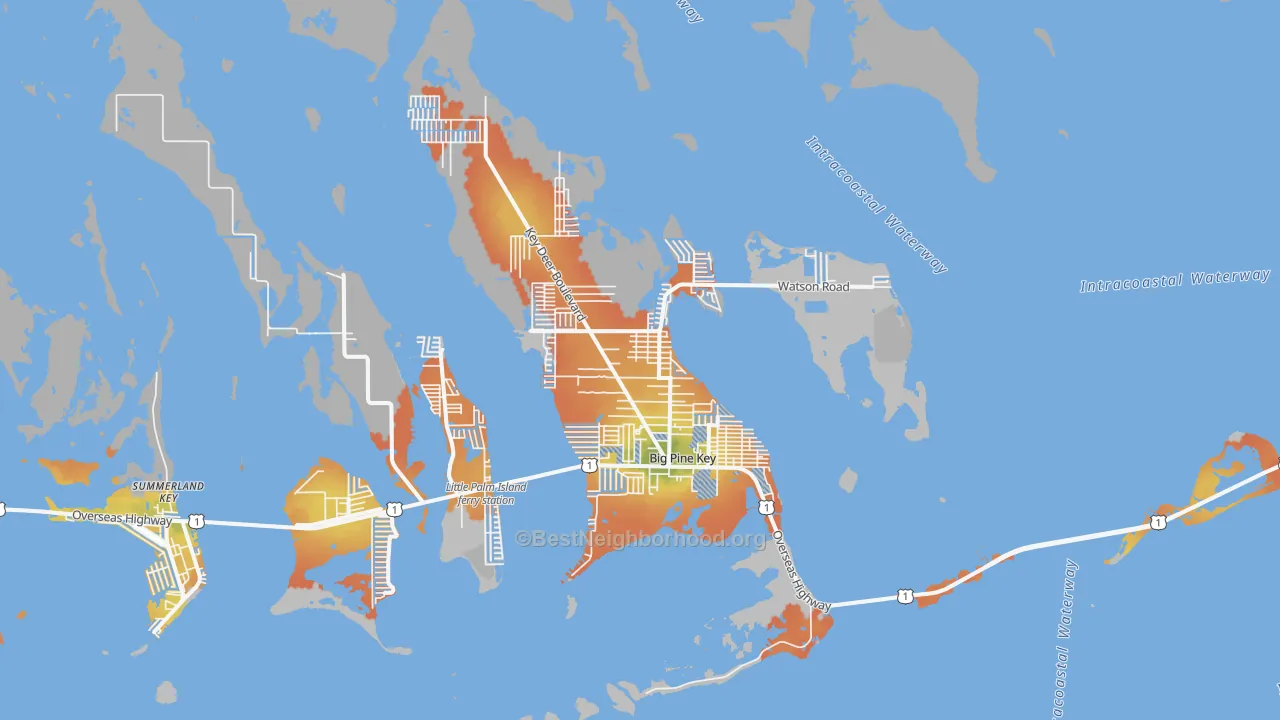Bike Grade map of Big Pine Key, FL