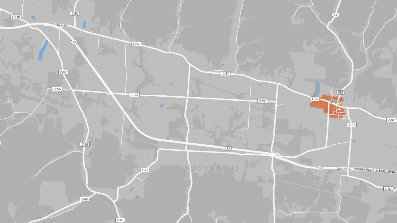 Bike Grade map of Big Rock, OH