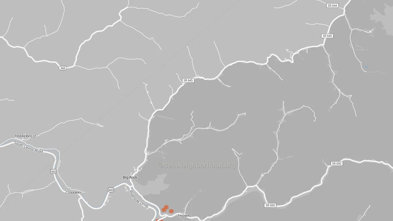 Bike Grade map of Big Rock, VA