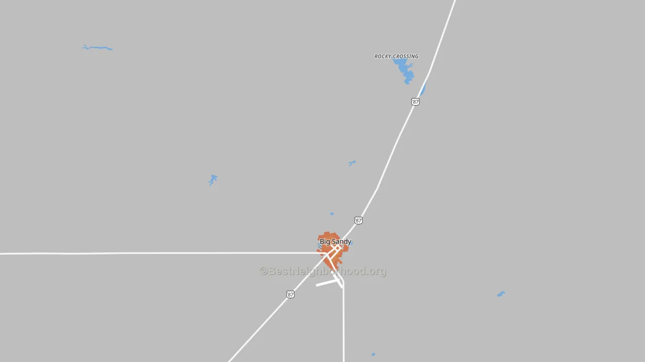 Bike Grade map of Big Sandy, MT