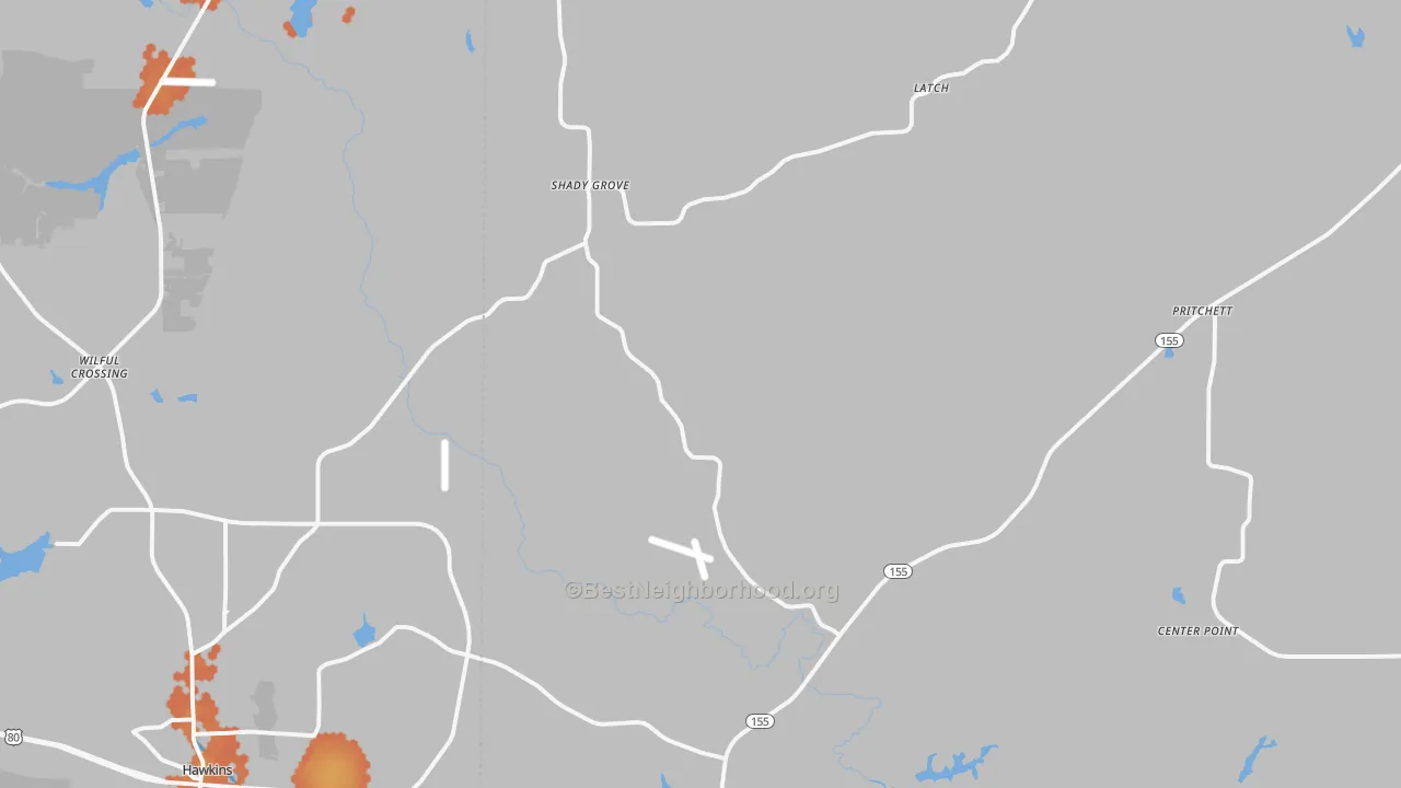 Bike Grade map of Big Sandy, TX