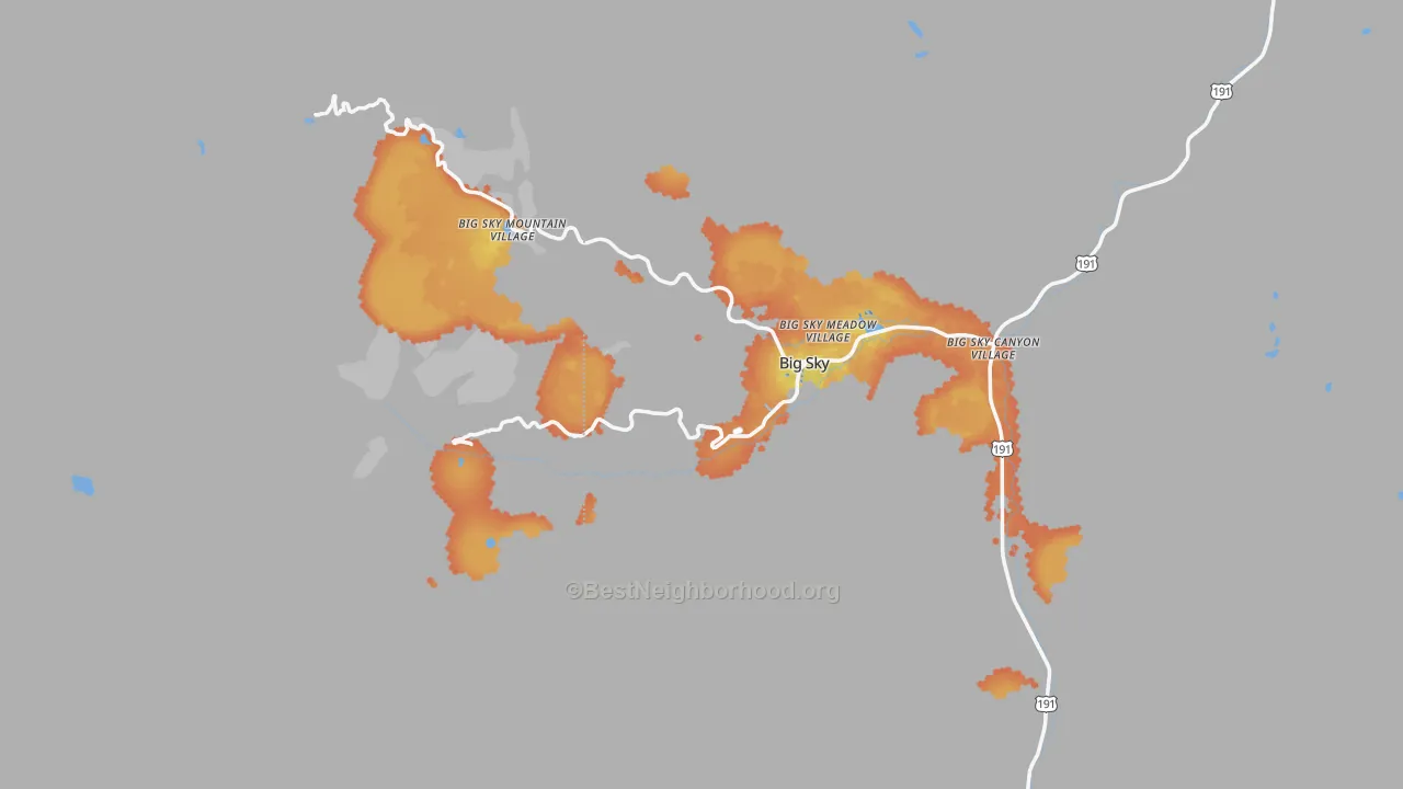Bike Grade map of Big Sky, MT