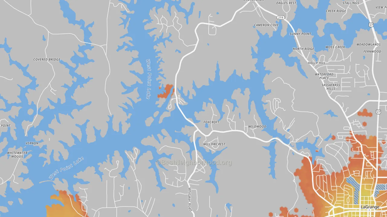 Bike Grade map of Big Springs, GA
