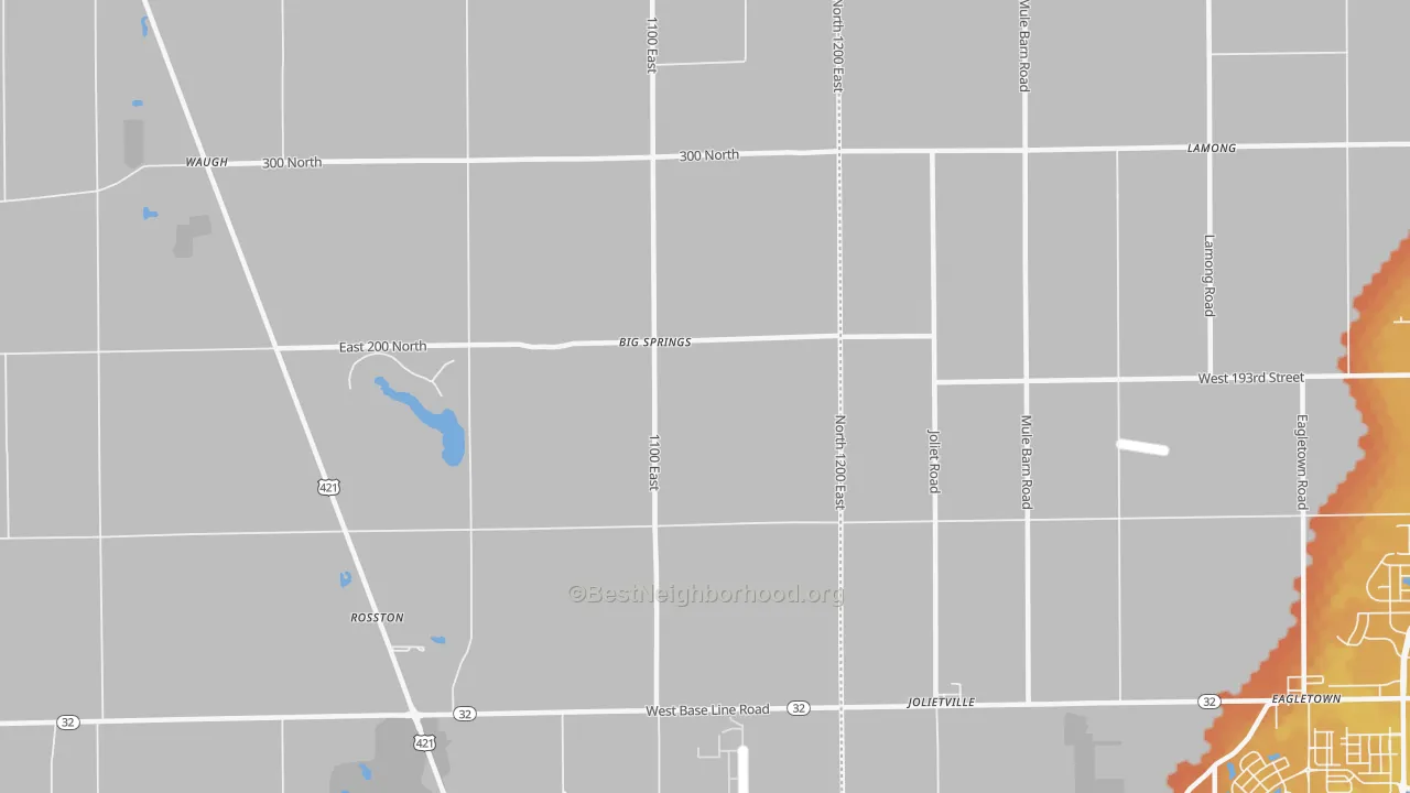 Bike Grade map of Big Springs, IN