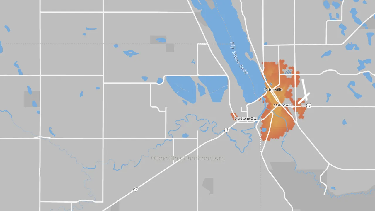 Bike Grade map of Big Stone City, SD