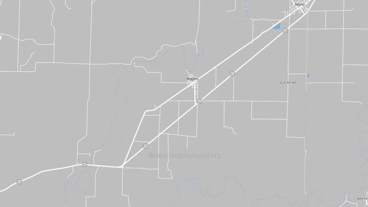 Bike Grade map of Biggers, AR