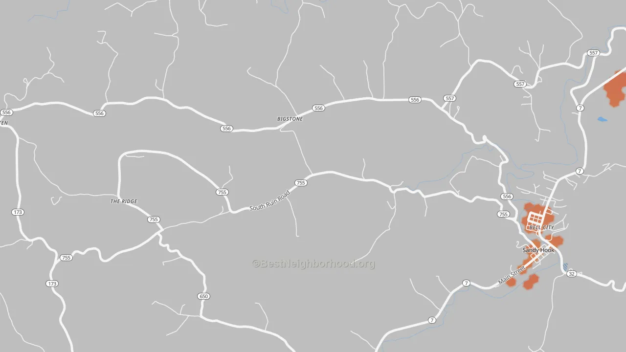 Bike Grade map of Bigstone, KY