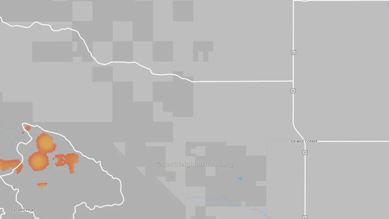 Bike Grade map of Billings County, ND