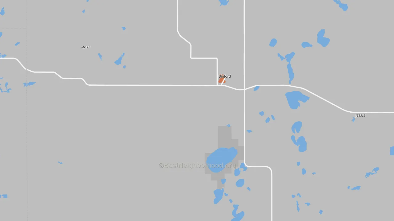 Bike Grade map of Binford, ND