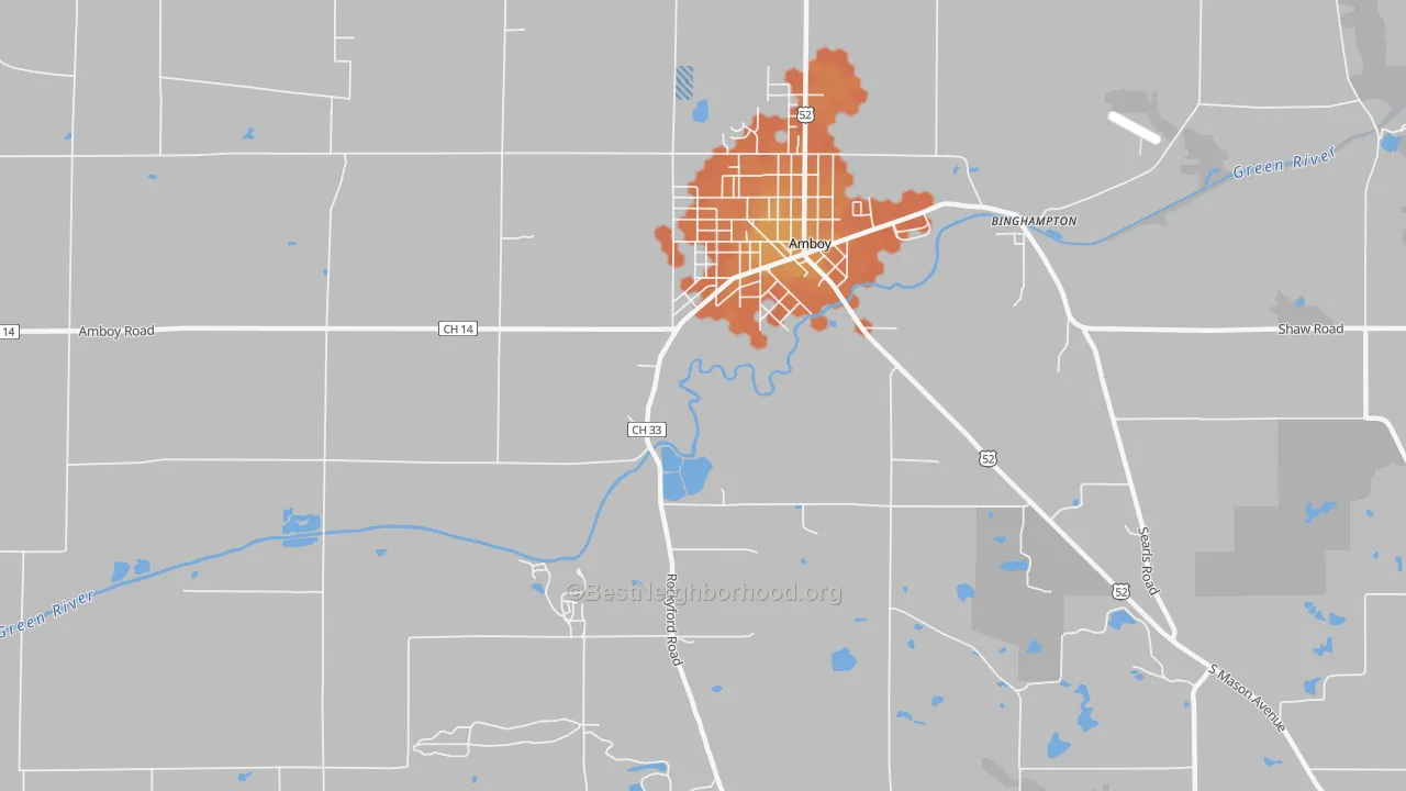 Bike Grade map of Binghampton, IL
