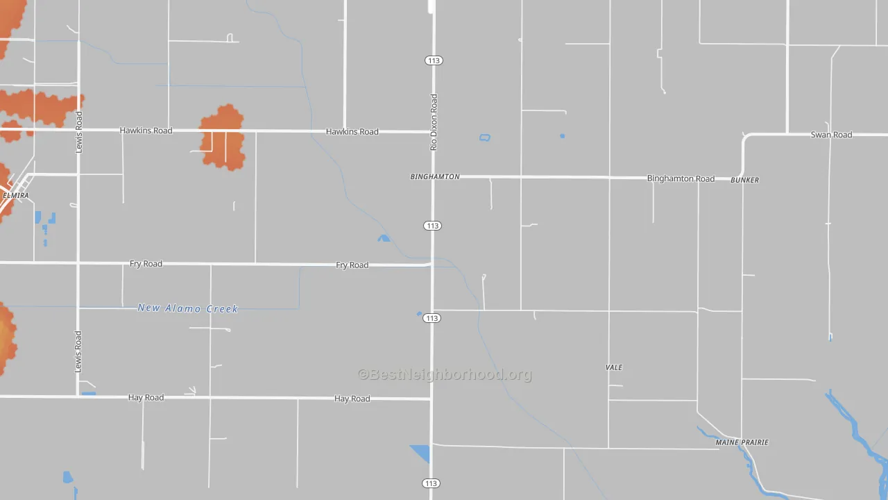 Bike Grade map of Binghamton, CA