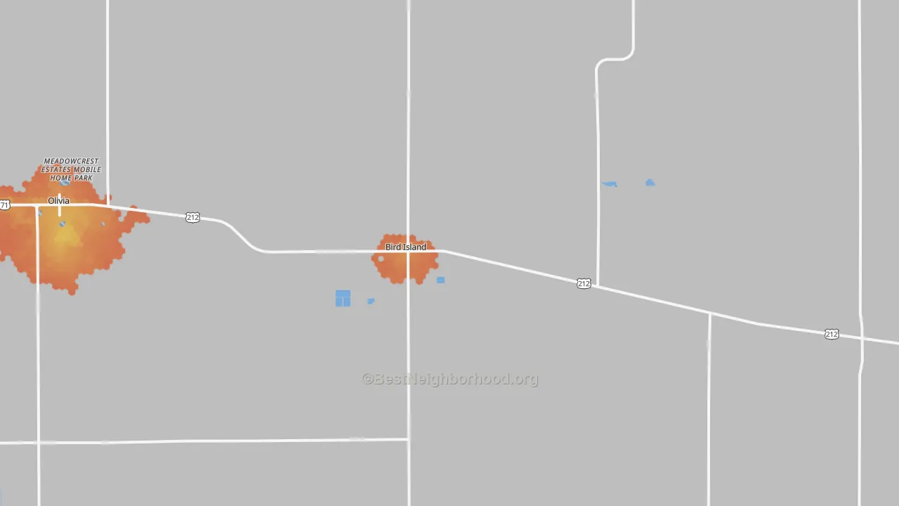 Bike Grade map of Bird Island, MN