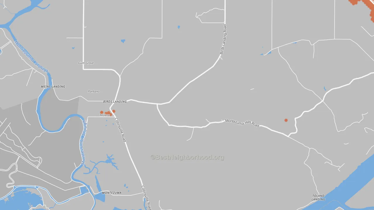 Bike Grade map of Birds Landing, CA