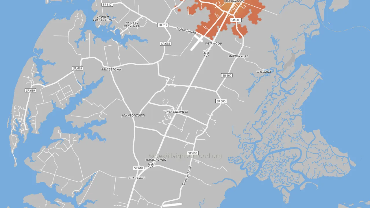 Bike Grade map of Birdsnest, VA