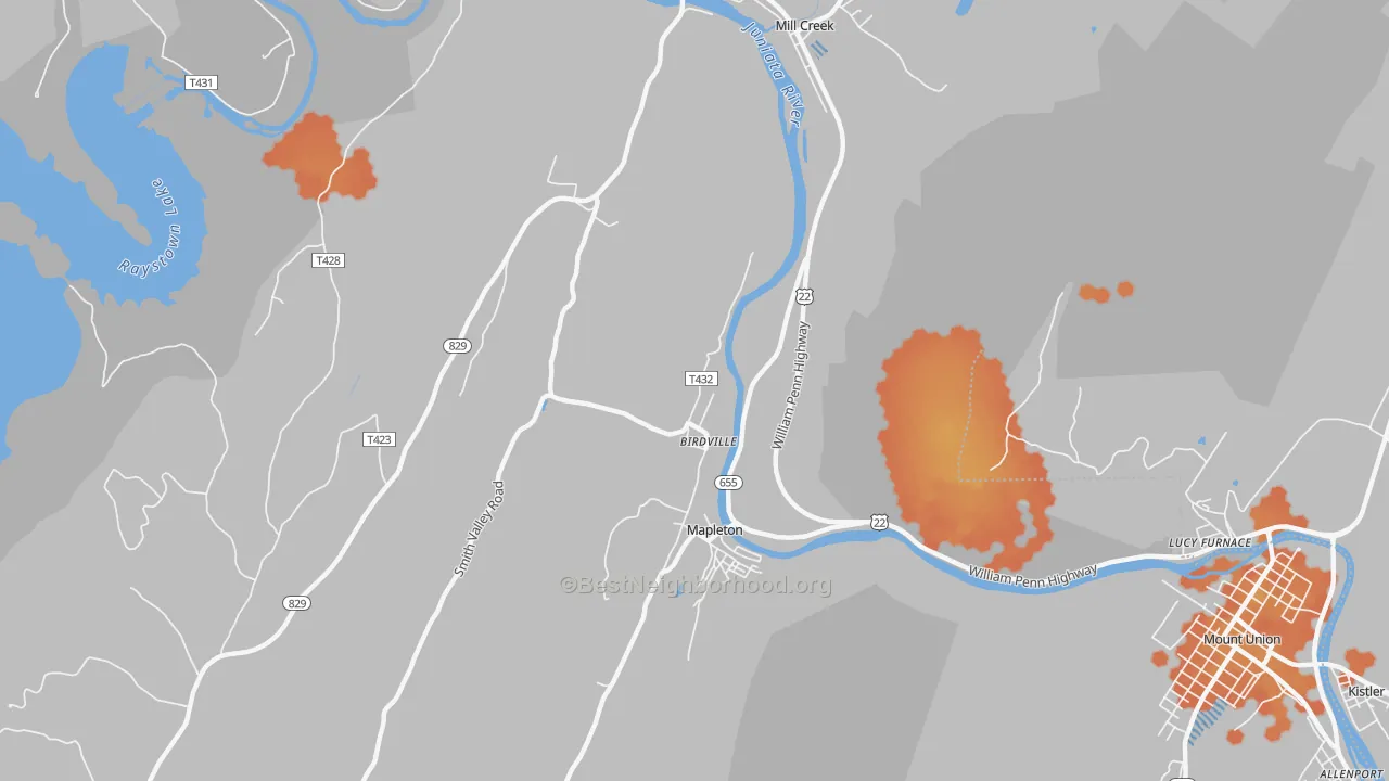 Bike Grade map of Birdville, PA