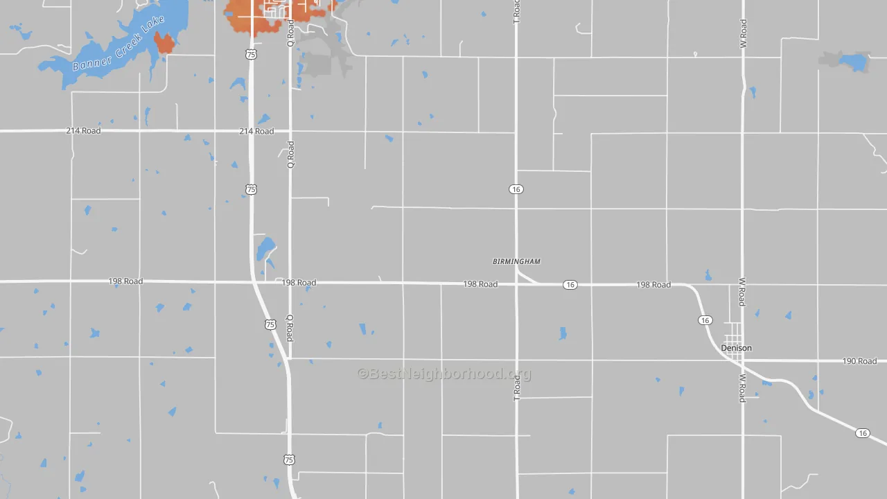 Bike Grade map of Birmingham, KS