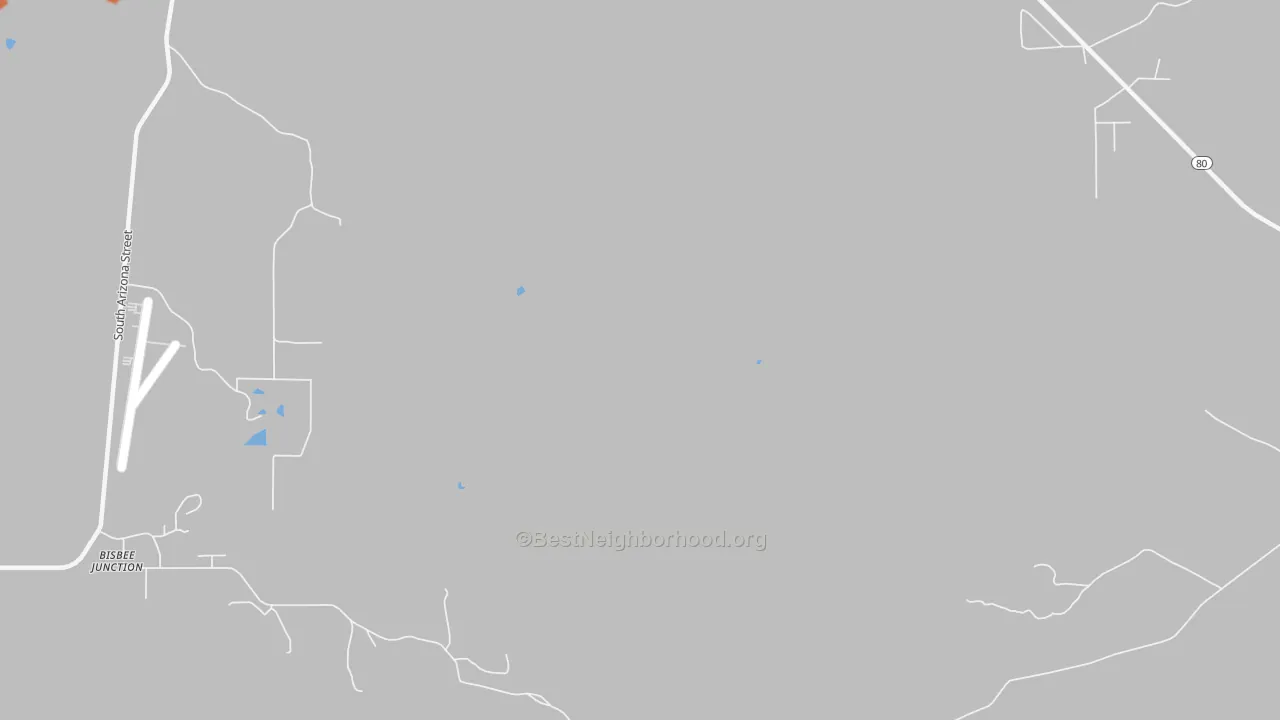 Bike Grade map of Bisbee Junction, AZ