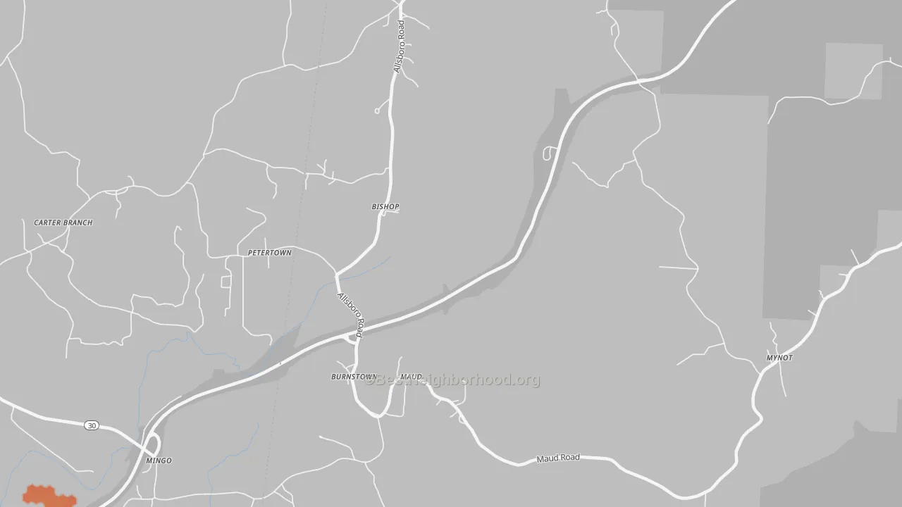 Bike Grade map of Bishop, AL