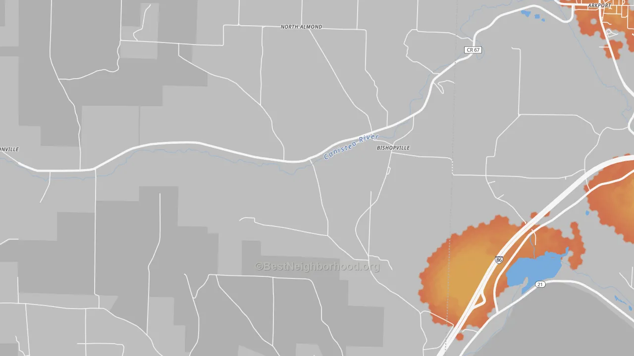 Bike Grade map of Bishopville, NY