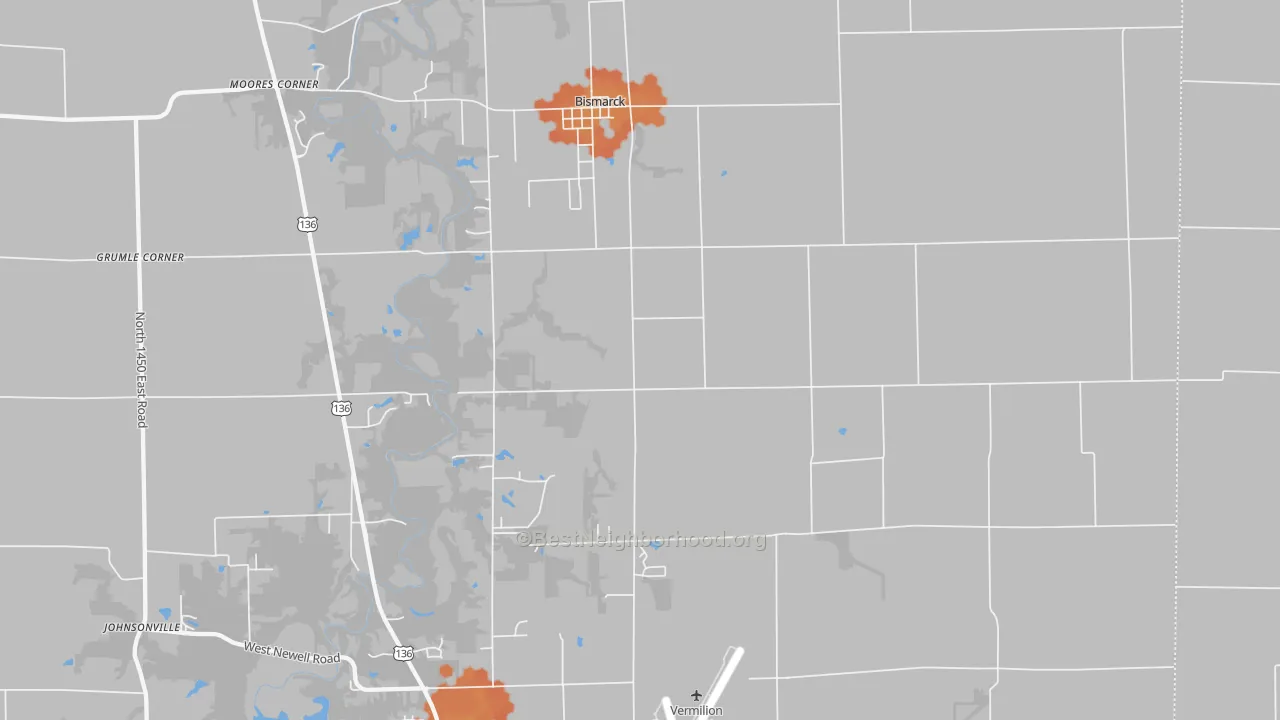 Bike Grade map of Bismarck, IL
