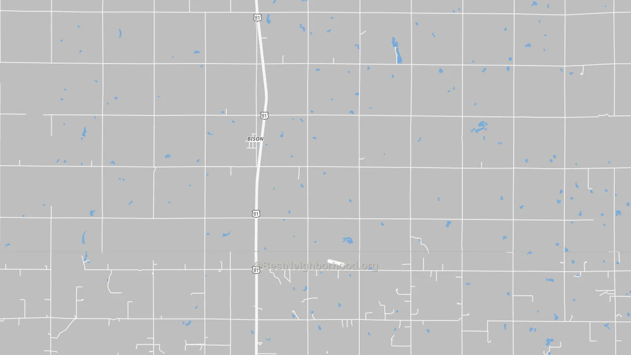 Bike Grade map of Bison, OK