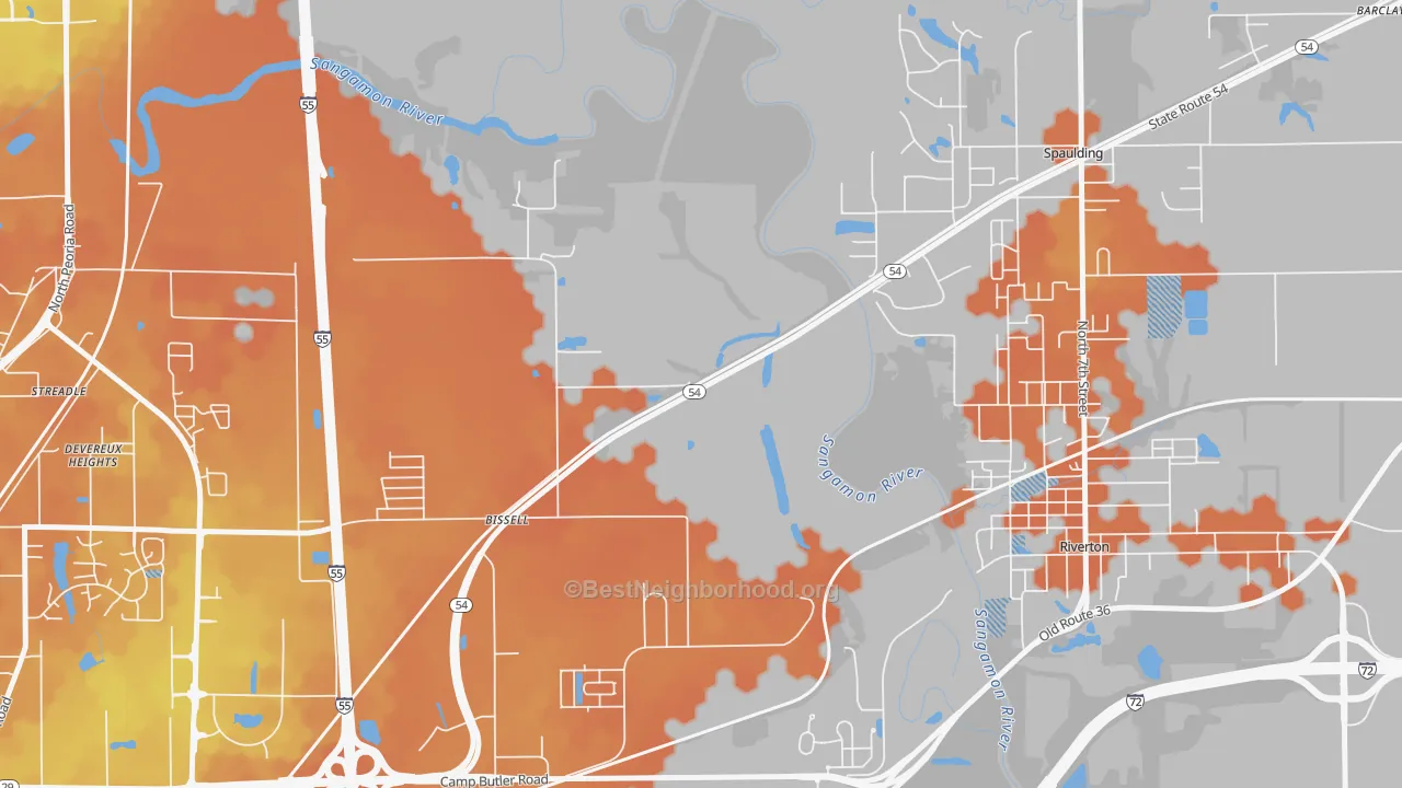 Bike Grade map of Bissell, IL