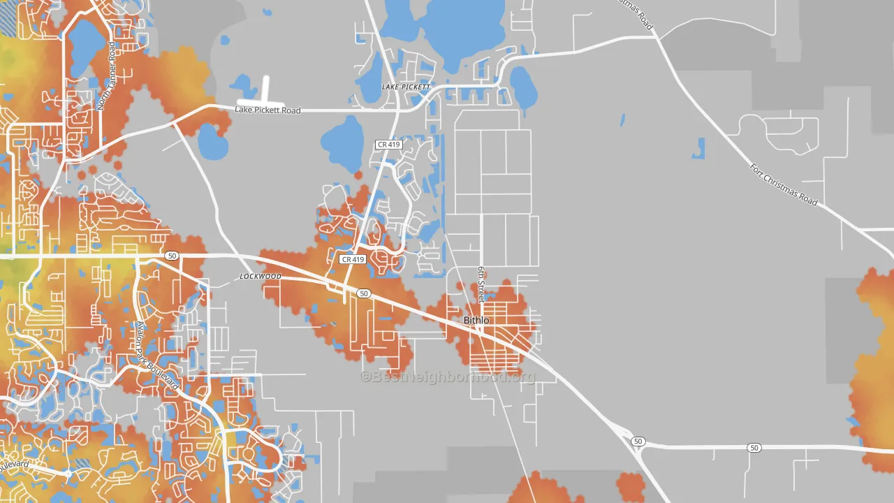 Bike Grade map of Bithlo, FL