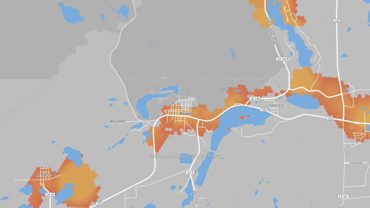 Bike Grade map of Biwabik, MN