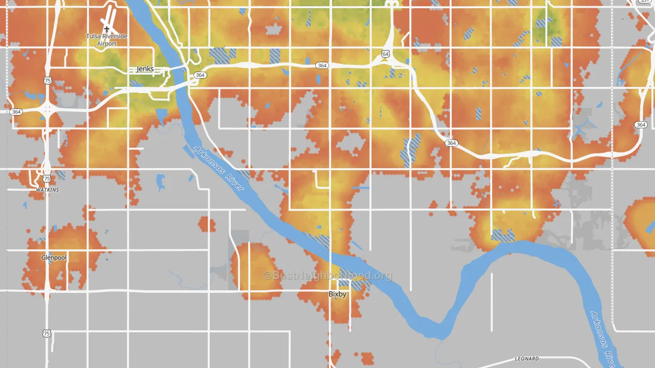 Bike Grade map of Bixby, OK