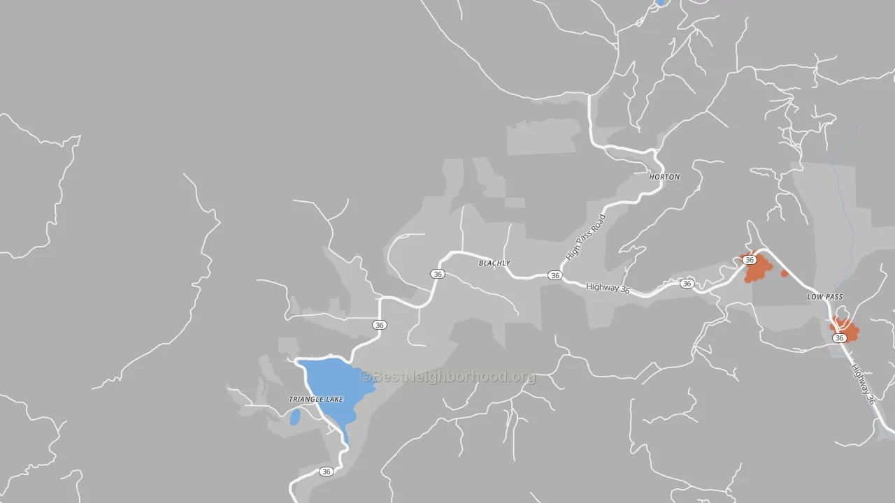 Bike Grade map of Blachly, OR