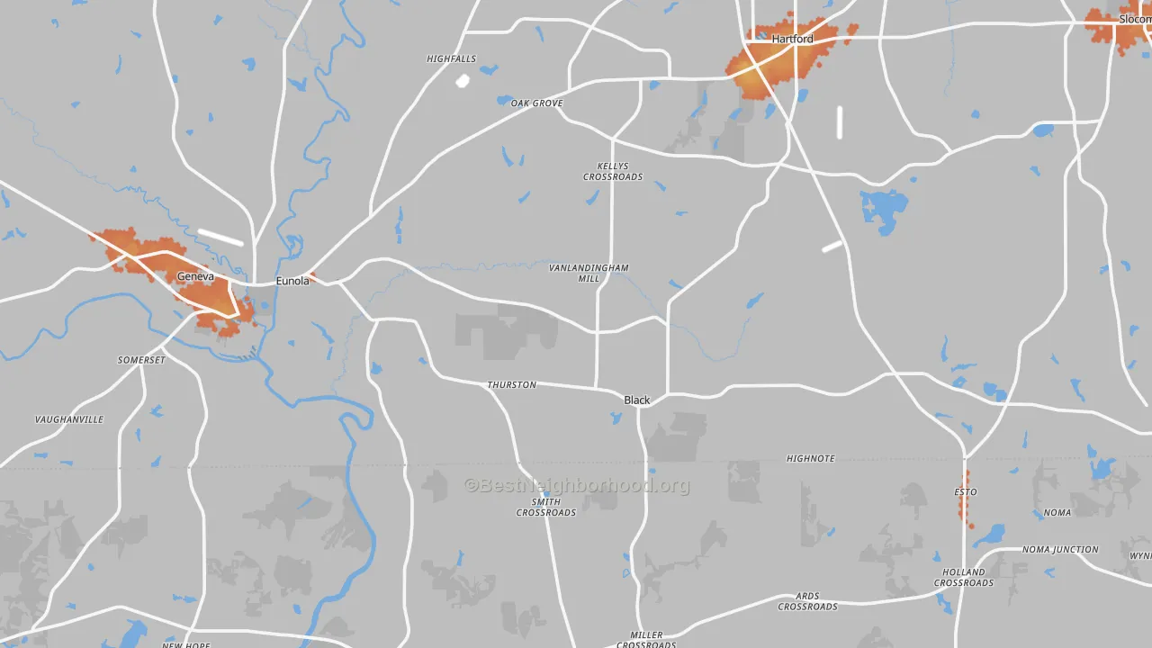 Bike Grade map of Black, AL