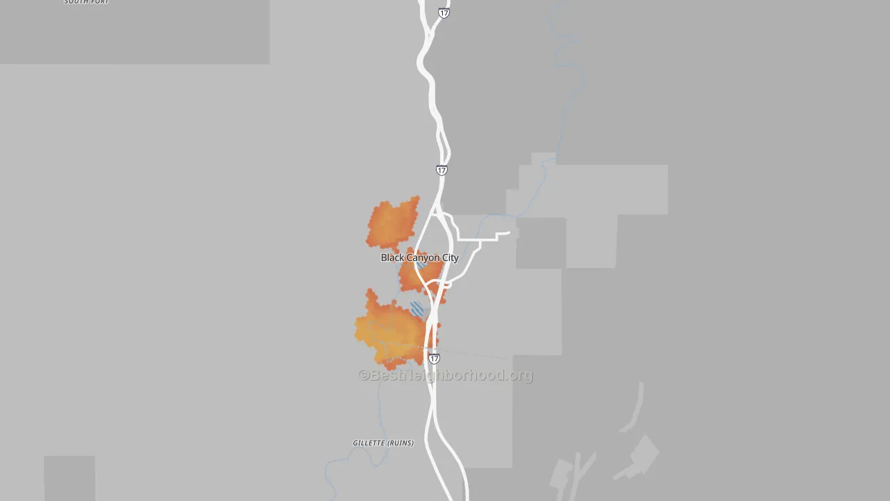 Bike Grade map of Black Canyon City, AZ