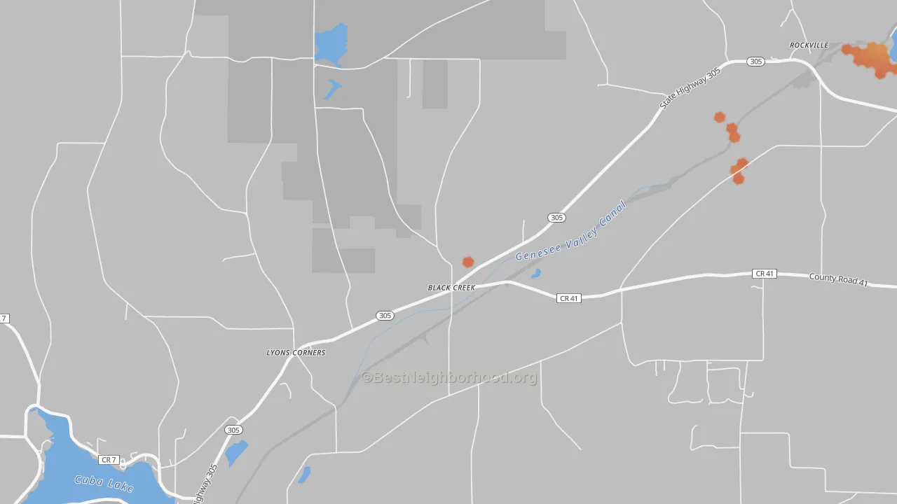 Bike Grade map of Black Creek, NY