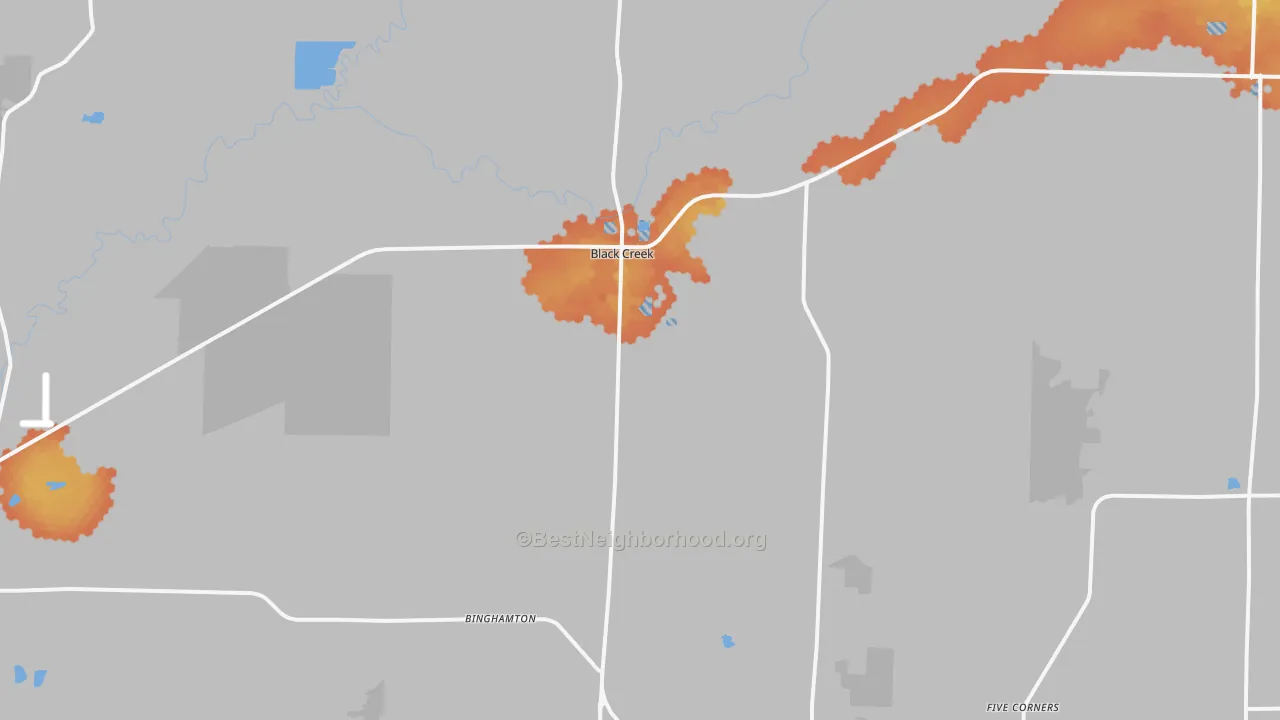 Bike Grade map of Black Creek, WI