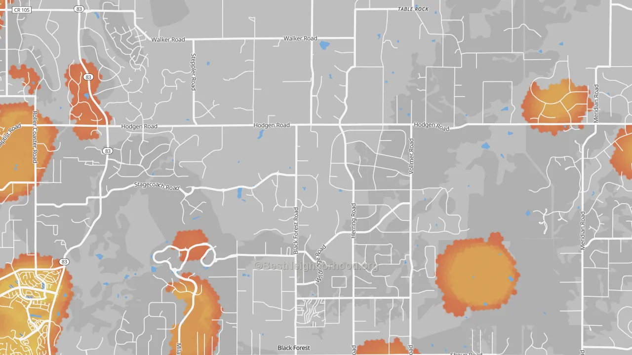 Bike Grade map of Black Forest, CO