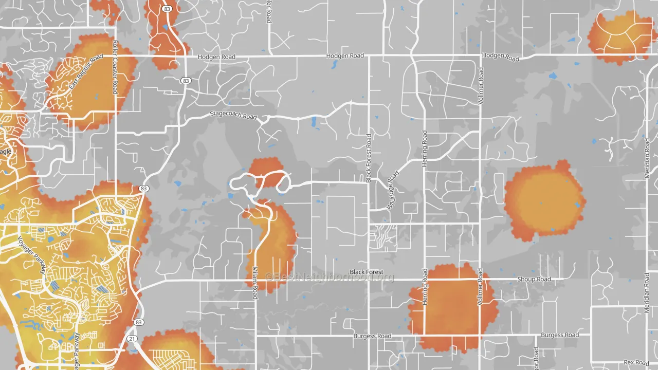 Bike Grade map of Black Forest, Colorado Springs, CO