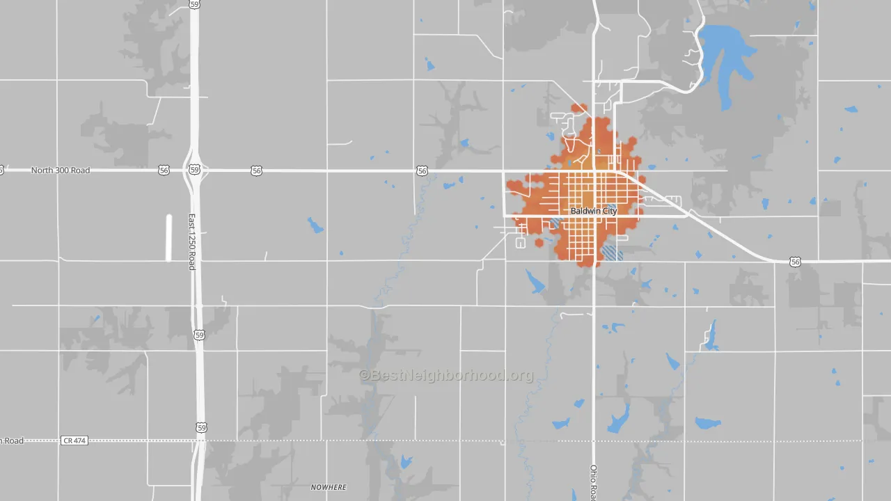 Bike Grade map of Black Jack, KS