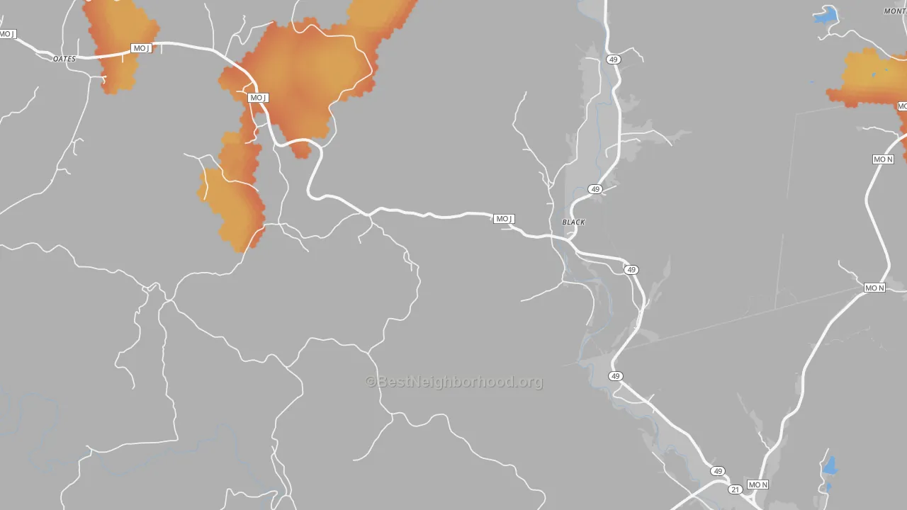 Bike Grade map of Black, MO