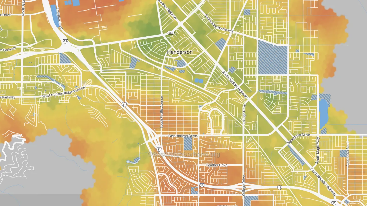 Bike Grade map of Black Mountain, Henderson, NV