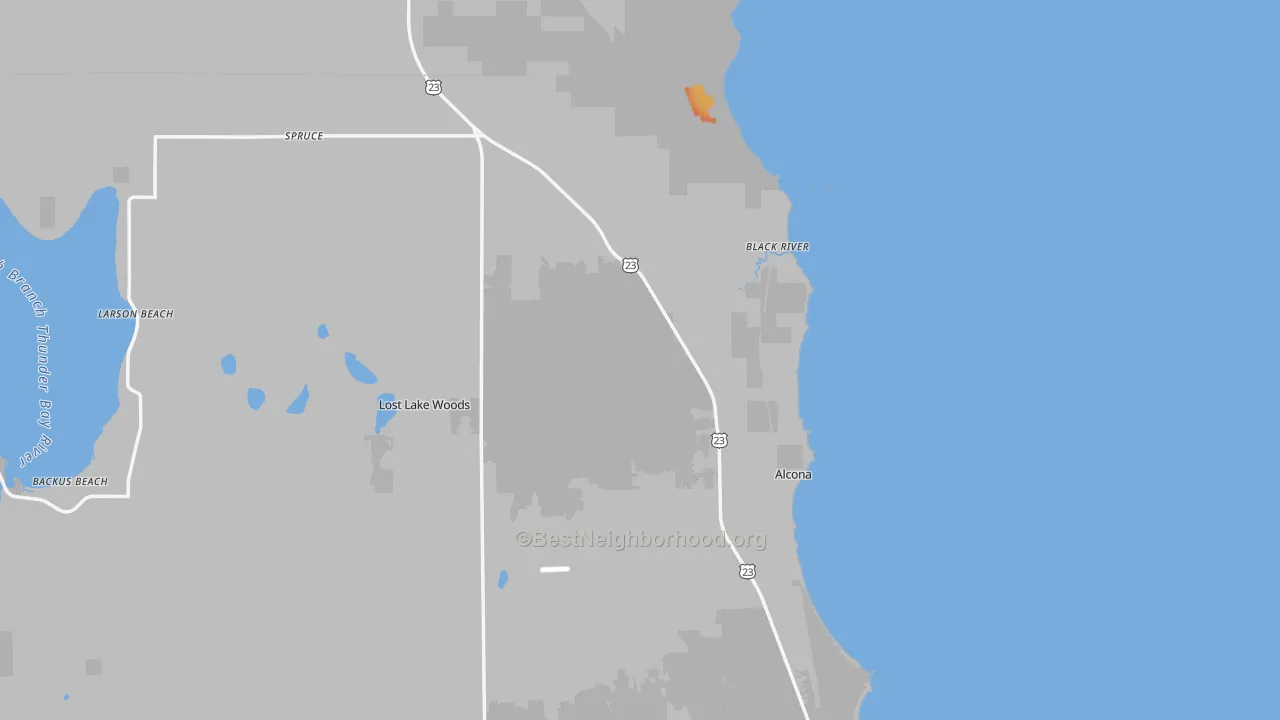 Bike Grade map of Black River, MI