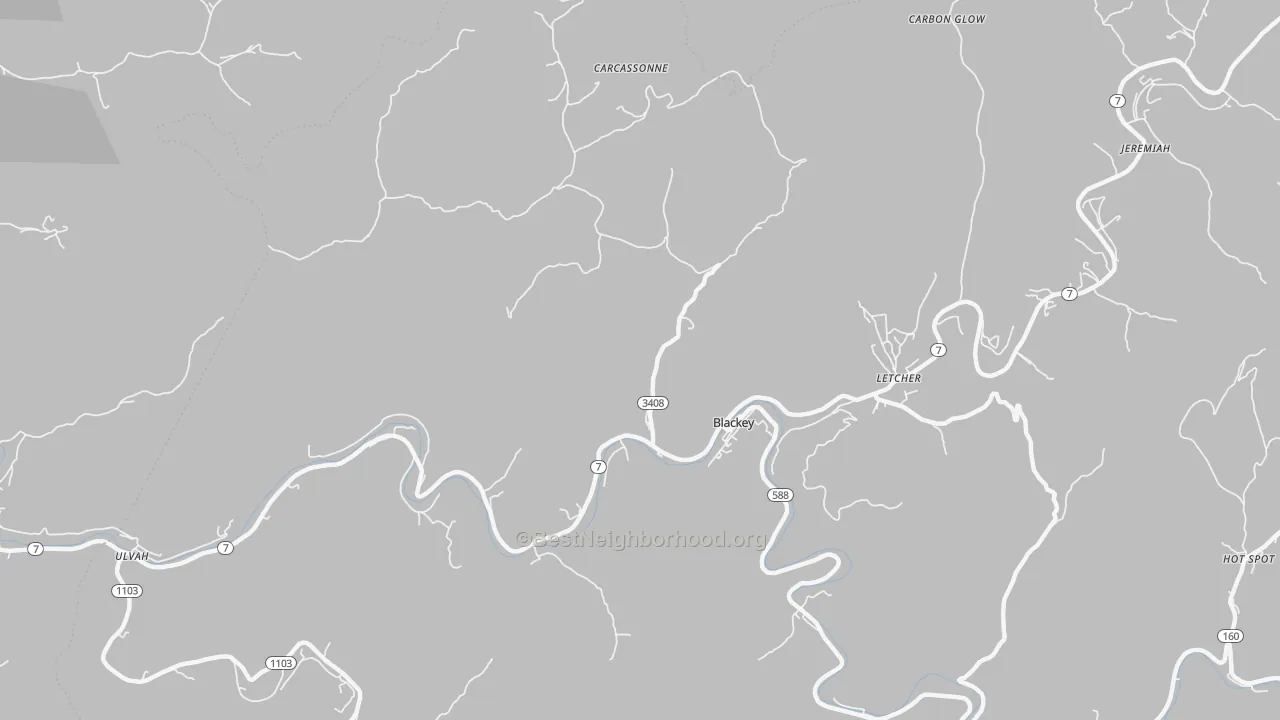 Bike Grade map of Blackey, KY