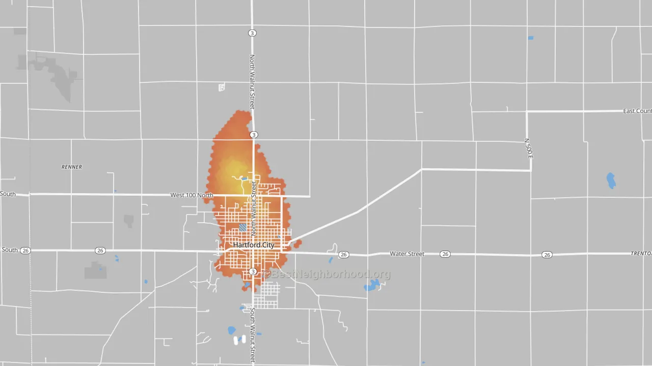 Bike Grade map of Blackford County, IN