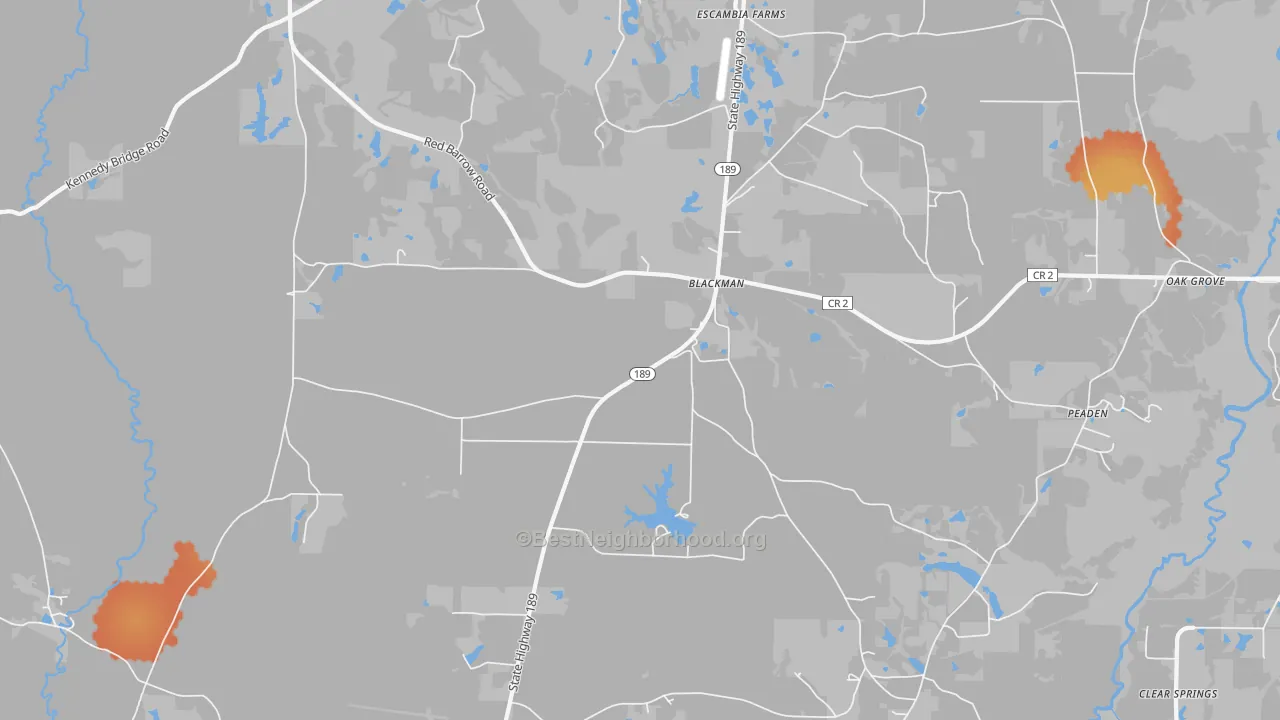 Bike Grade map of Blackman, FL