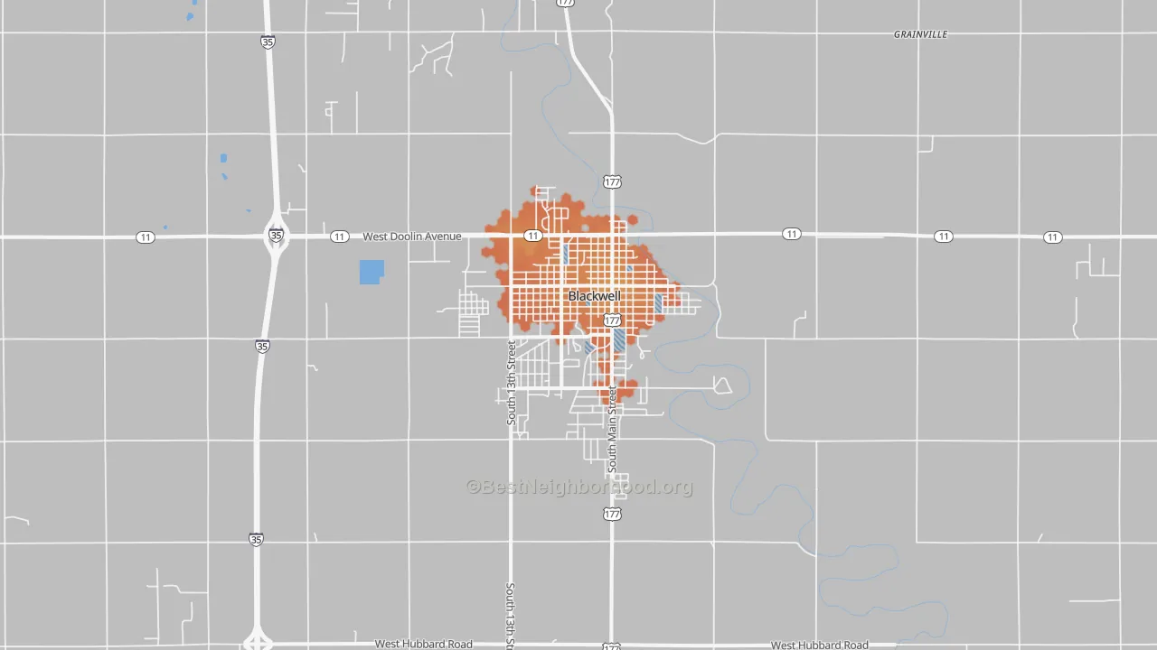 Bike Grade map of Blackwell, OK