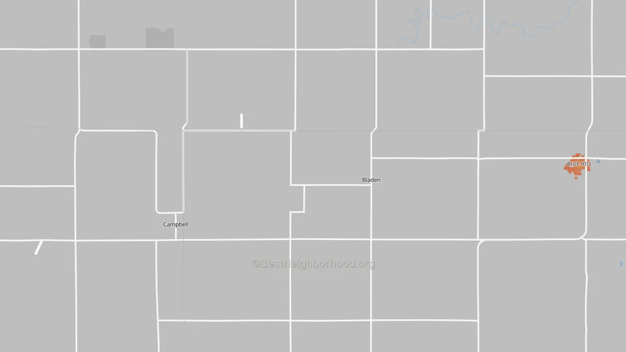 Bike Grade map of Bladen, NE