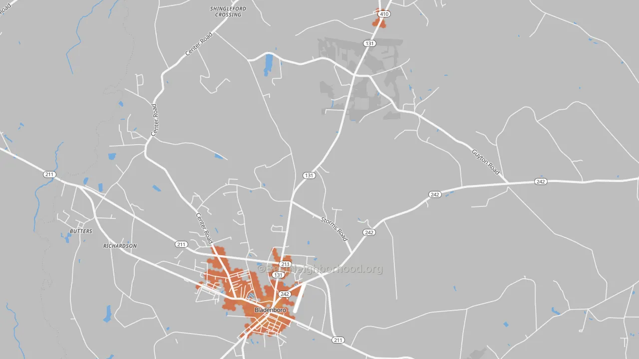 Bike Grade map of Bladenboro, NC