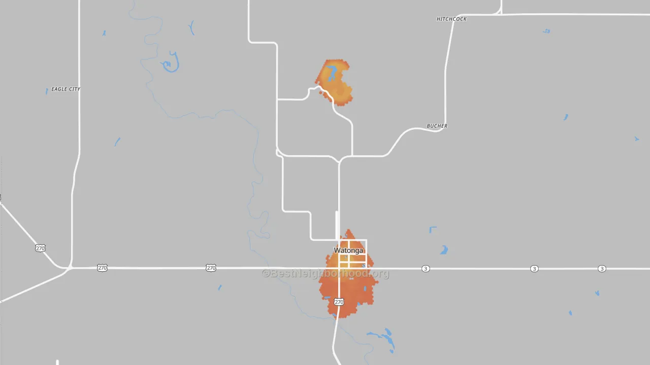 Bike Grade map of Blaine County, OK